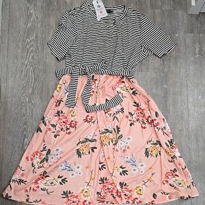 Merokeety Striped Black and White Top